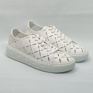 Versace Laser-Cut Low-Top Leather Sneakers size 42/us size 9